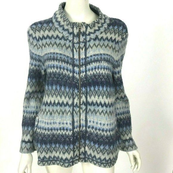 J Jill‎ Cardigan Sweater Full Zip Pockets Wool - Picture 1 of 8